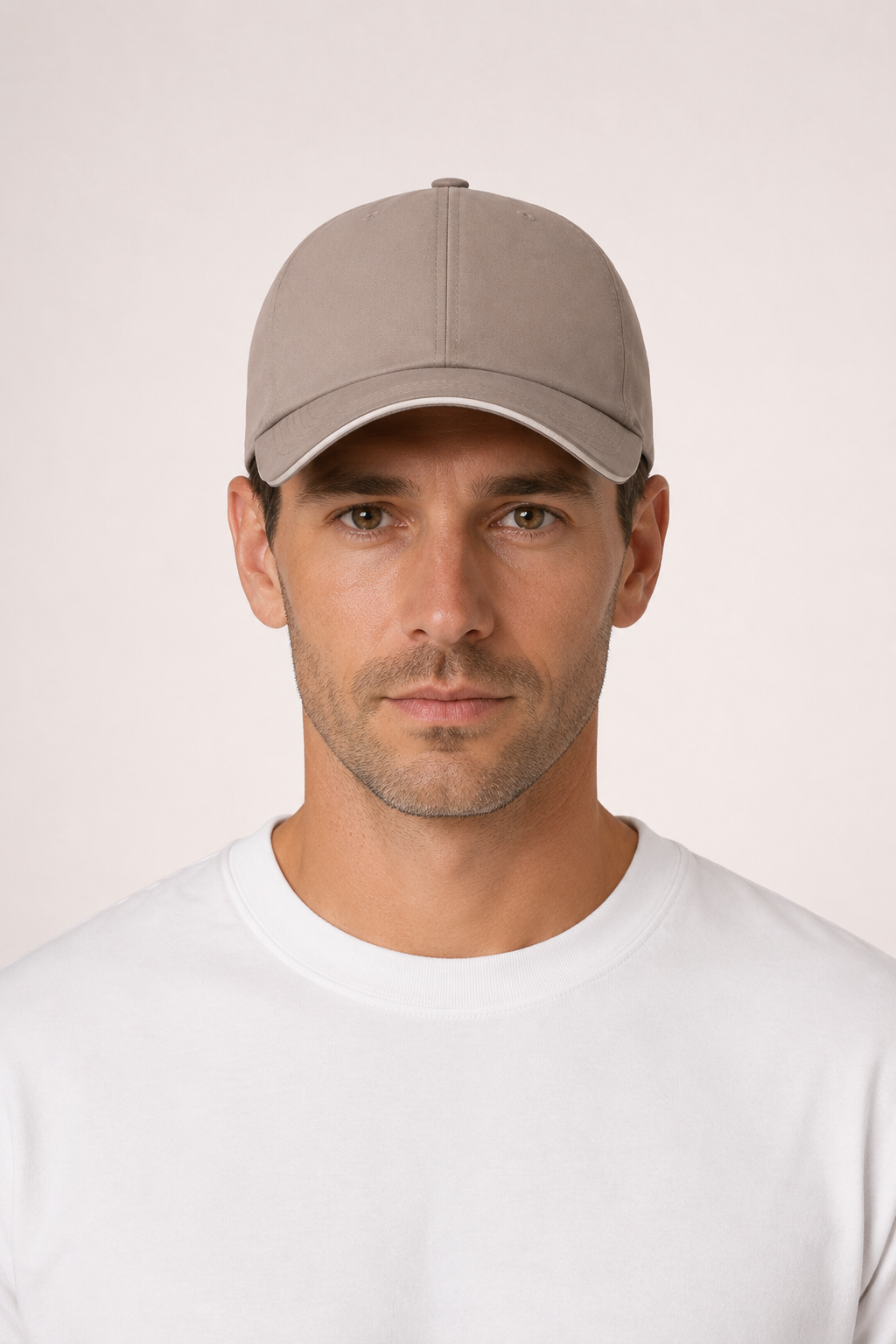 Michael Sydney men's taupe cap, front view