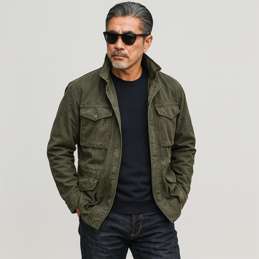 Michael Sydney men's field jacket, front view