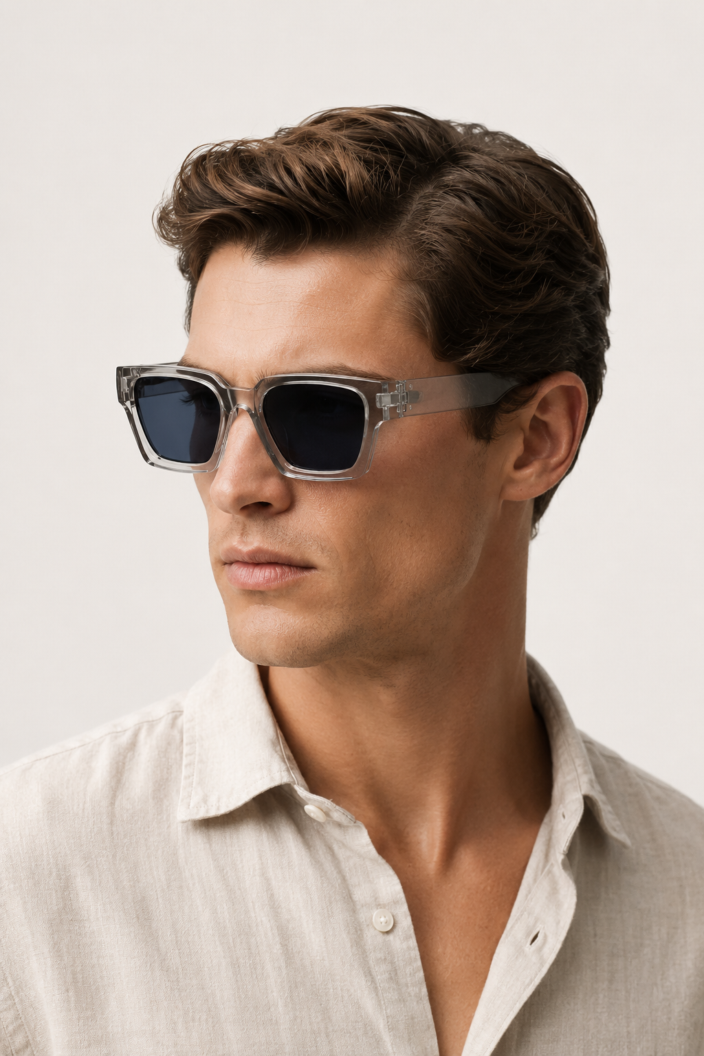 Michael Sydney men's Sunglasses Clear Grey, front view