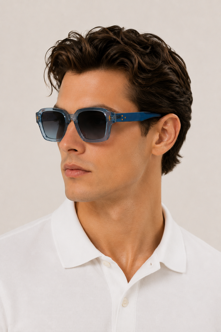 Michael Sydney men's Sunglasses Clear Blue, front view