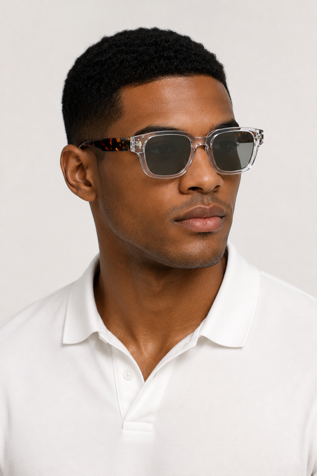 Michael Sydney men's Sunglasses Clear Leopard, front view