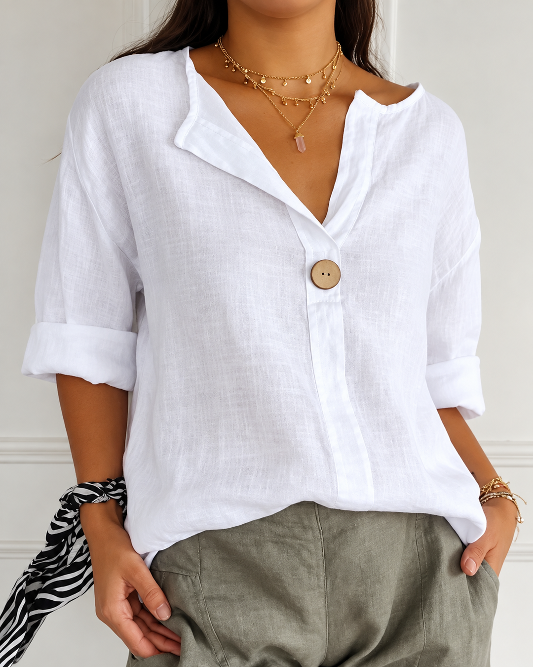 Fay™ | Relaxed V-Neck Top