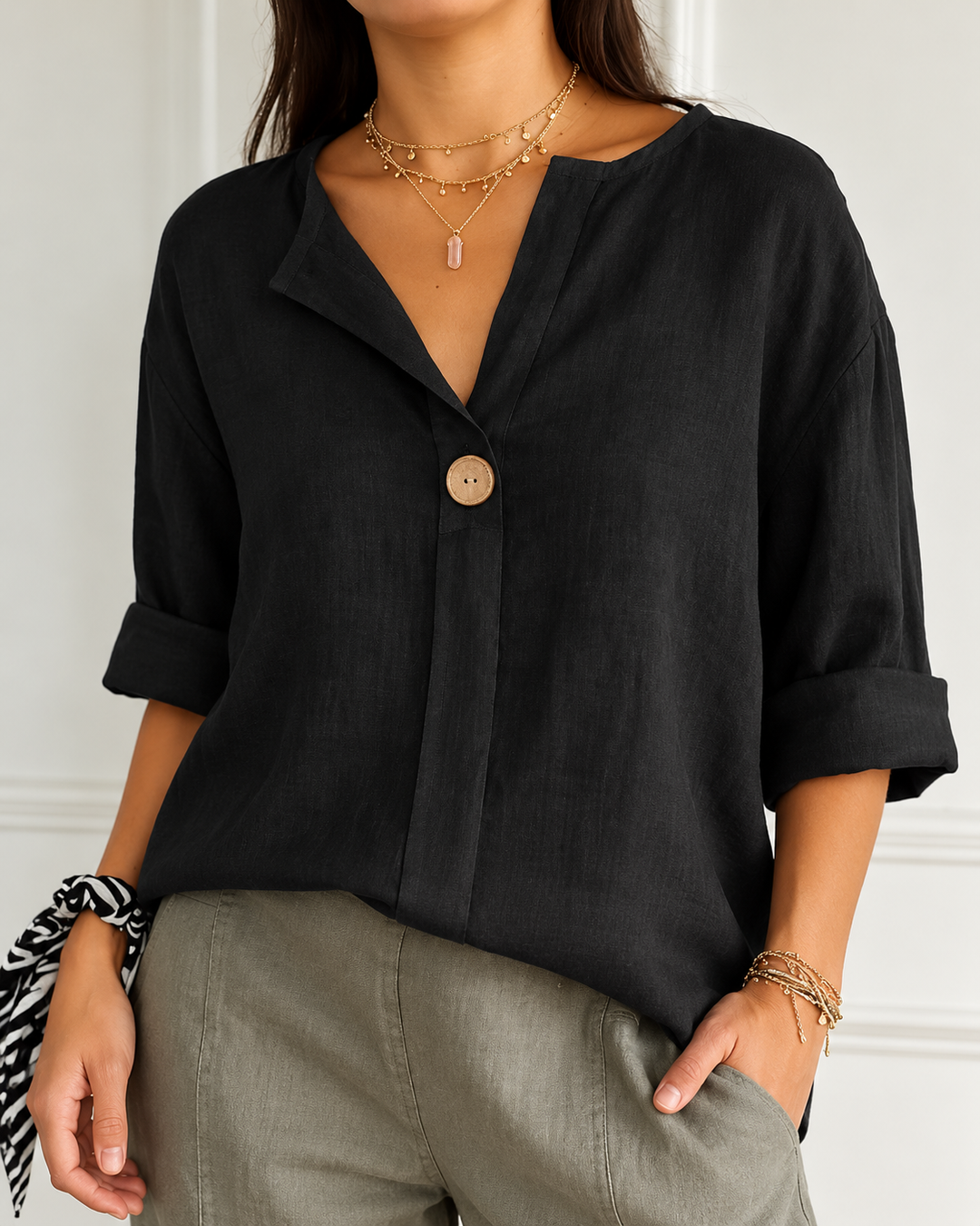 Fay™ | Relaxed V-Neck Top