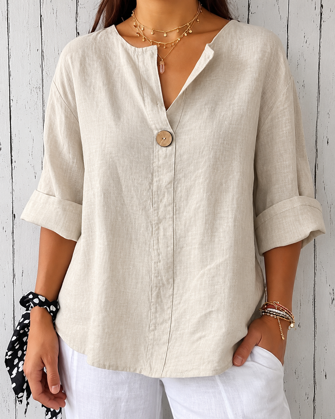 Fay™ | Relaxed V-Neck Top