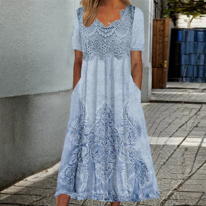 Catherine™ | Soft Floral Midi Dress