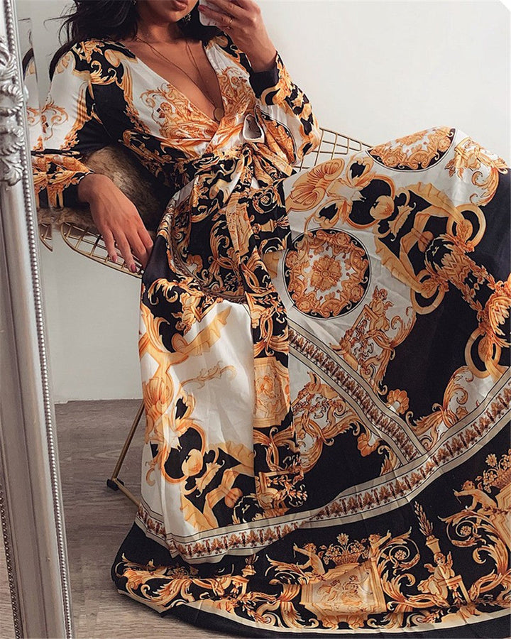Eileen™ | Vintage Print Maxi Dress