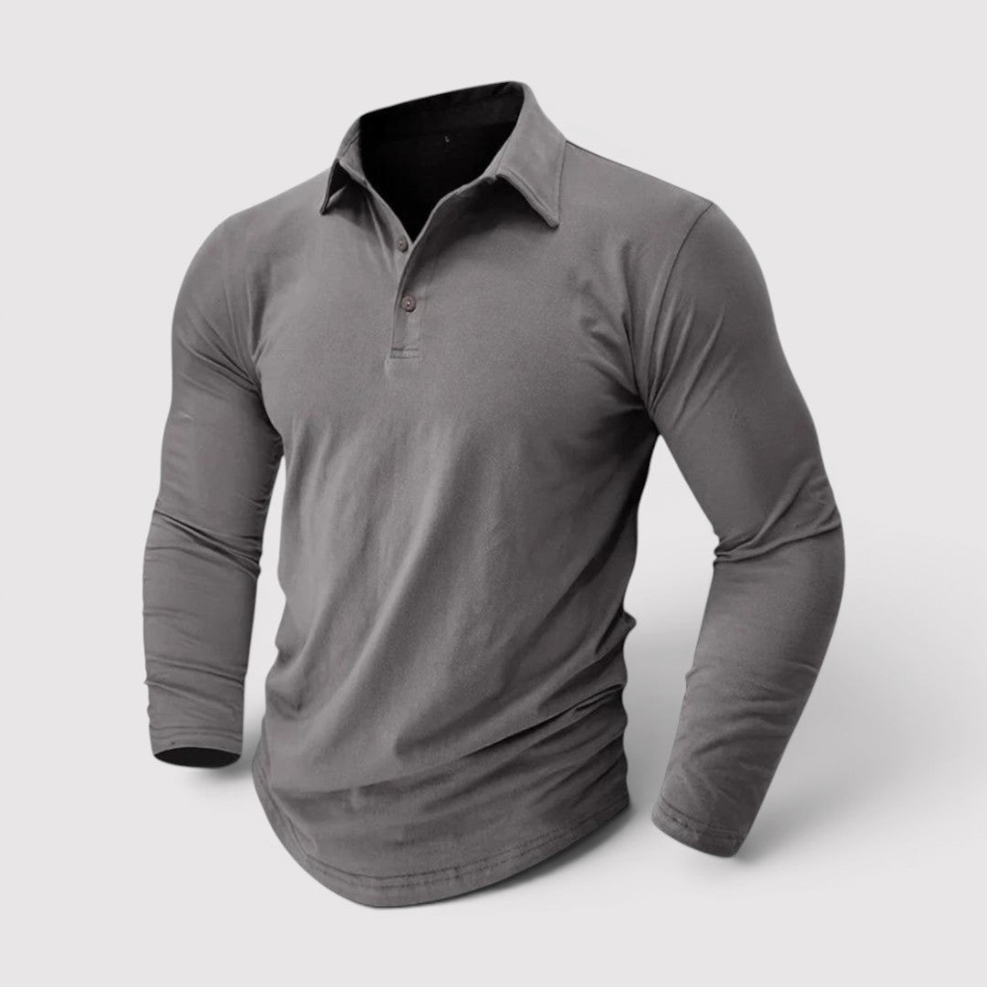 Michael Sydney men's long sleeve polo shirt, front view
