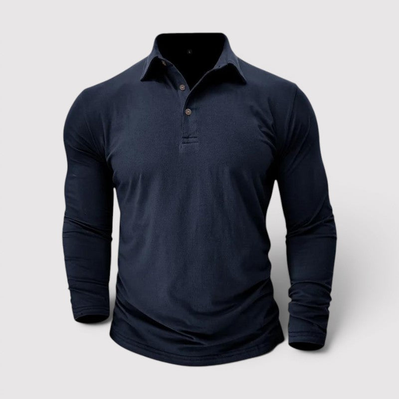 Michael Sydney men's long sleeve polo shirt, front view