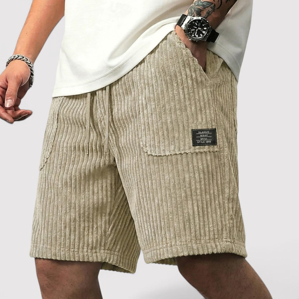 Michael Sydney men's shorts with ribbed texture, front view