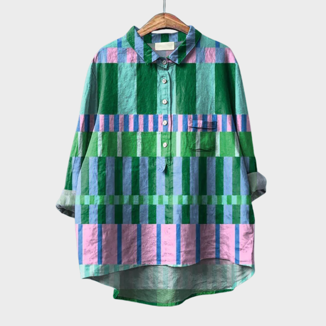 Vivian™ | Colourful Check Blouse