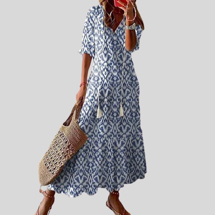 Jacqueline™ | Boho Fringe Maxi Dress