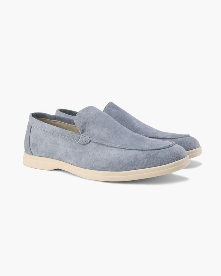 Michael Sydney men's smoky blue loafer, side view