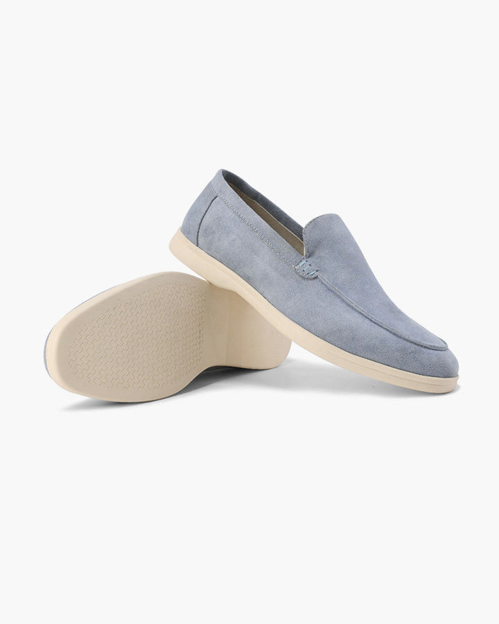 Michael Sydney men's smoky blue loafer, side view