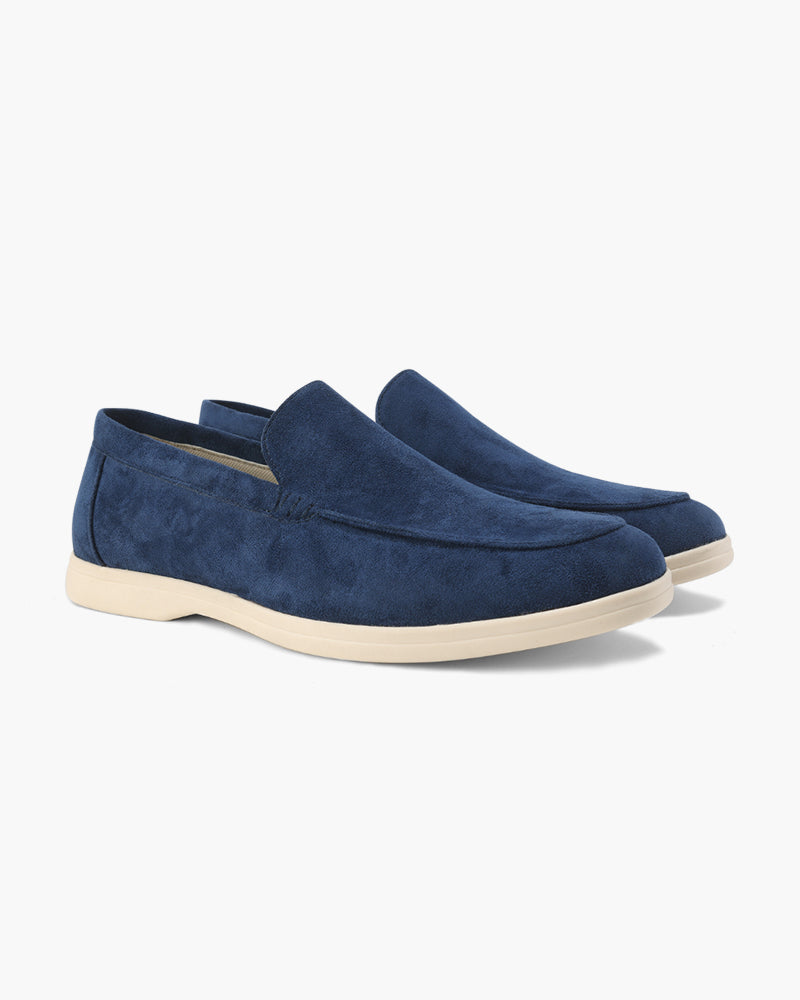 Michael Sydney men's navy loafer, side view