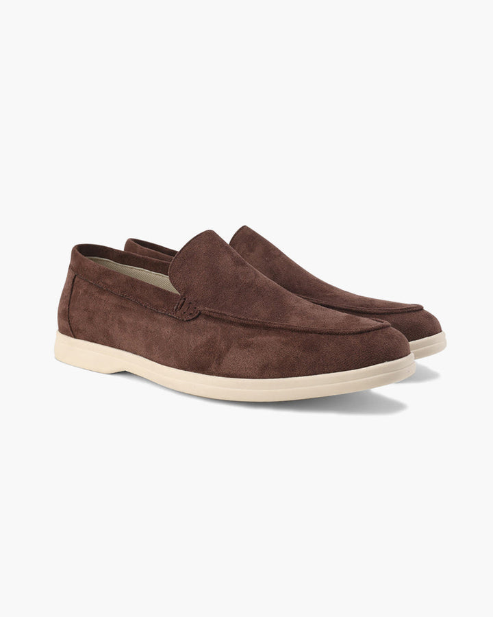 Michael Sydney men's chocolate brown loafer, side view