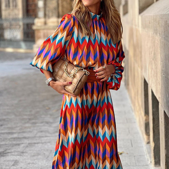 Caroline™ | Geometric Print Maxi Dress