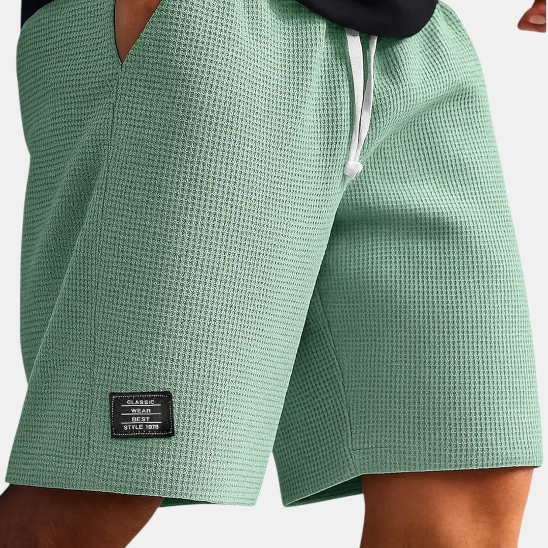 Michael Sydney men's honeycomb texture shorts, front view