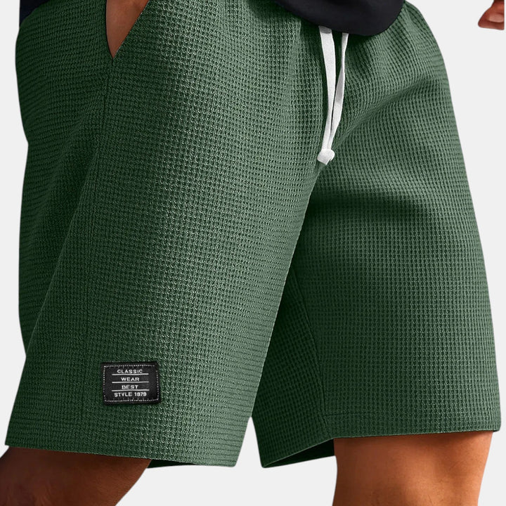 Michael Sydney men's honeycomb texture shorts, front view