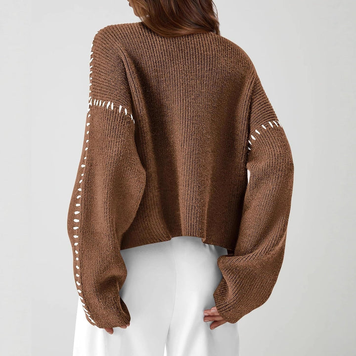 Shirley™ | Whipstitch Mock-Neck Jumper