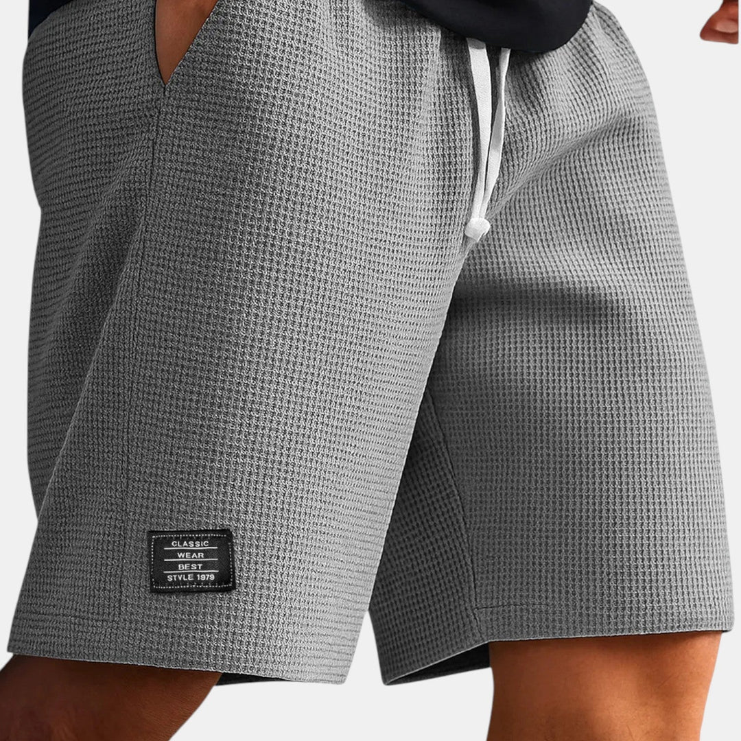 Michael Sydney men's honeycomb texture shorts, front view