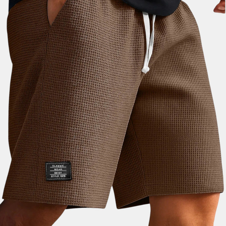 Michael Sydney men's honeycomb texture shorts, front view