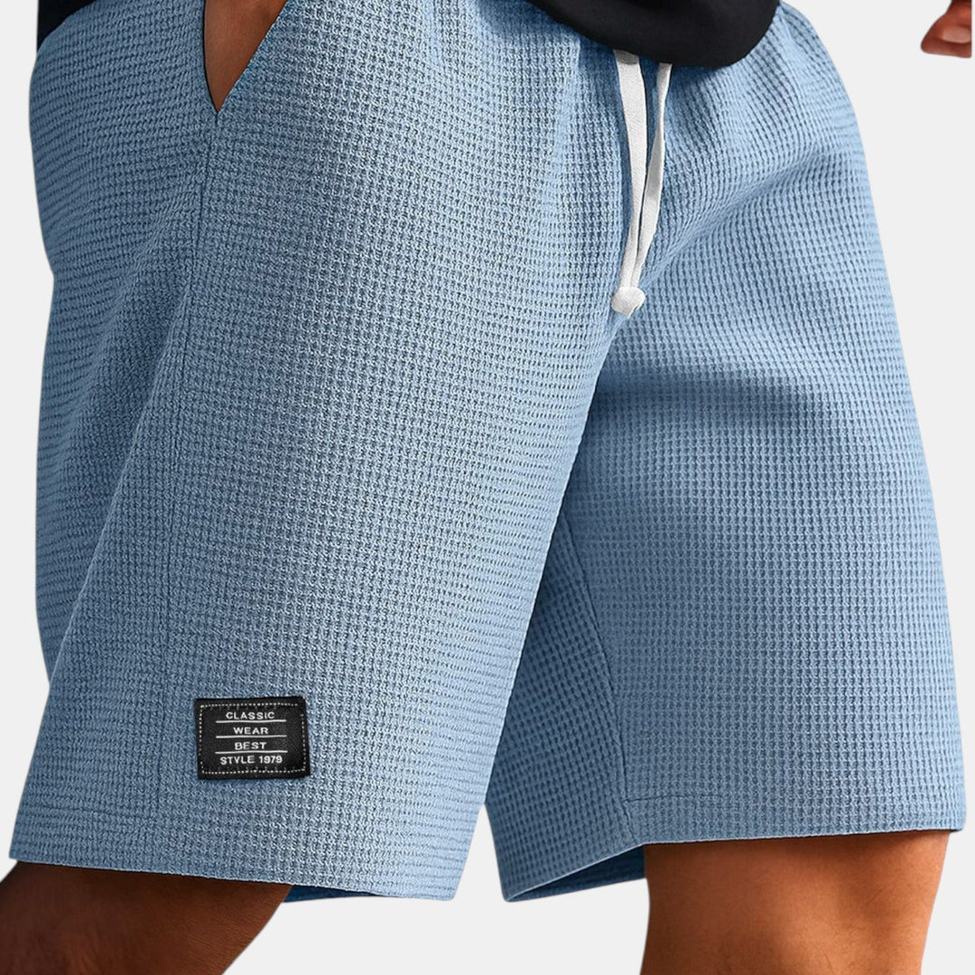 Michael Sydney men's honeycomb texture shorts, front view