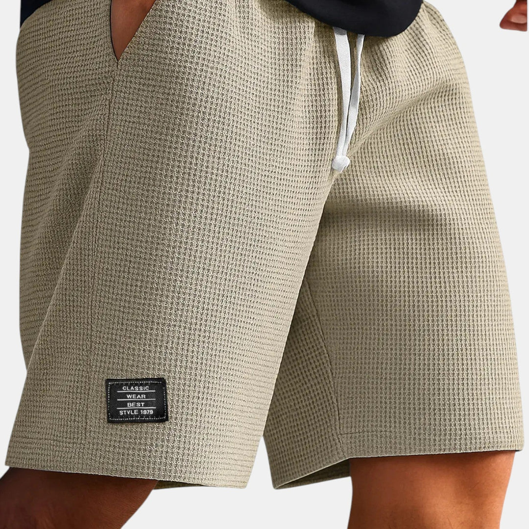 Michael Sydney men's honeycomb texture shorts, front view