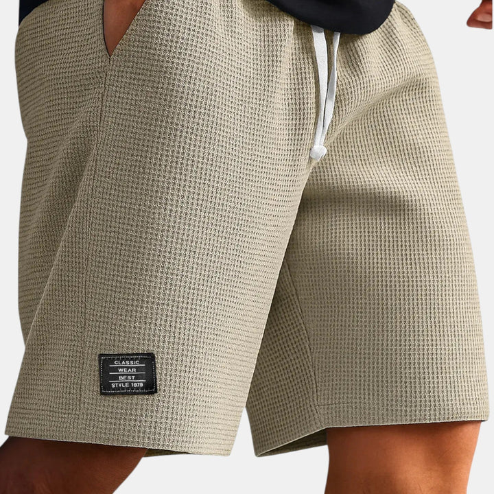 Michael Sydney men's honeycomb texture shorts, front view