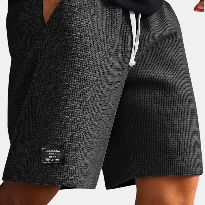 Michael Sydney men's honeycomb texture shorts, front view