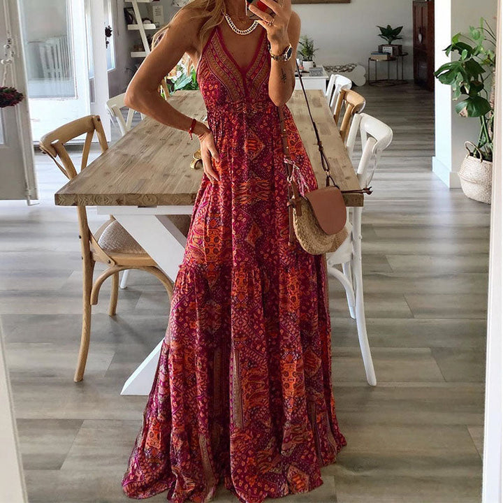 Kelly™ | Sleeveless Boho Maxi Dress