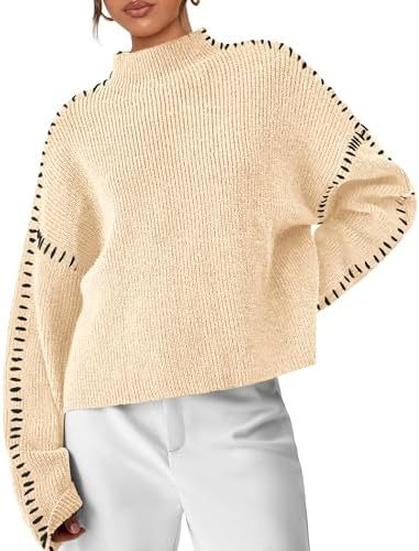 Shirley™ | Whipstitch Mock-Neck Jumper
