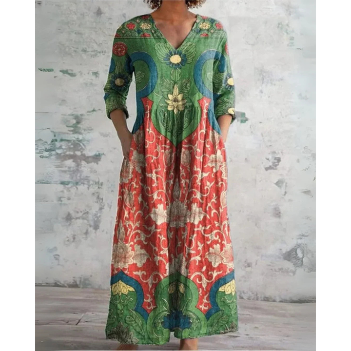 Brenda™ | Vintage Floral Maxi Dress