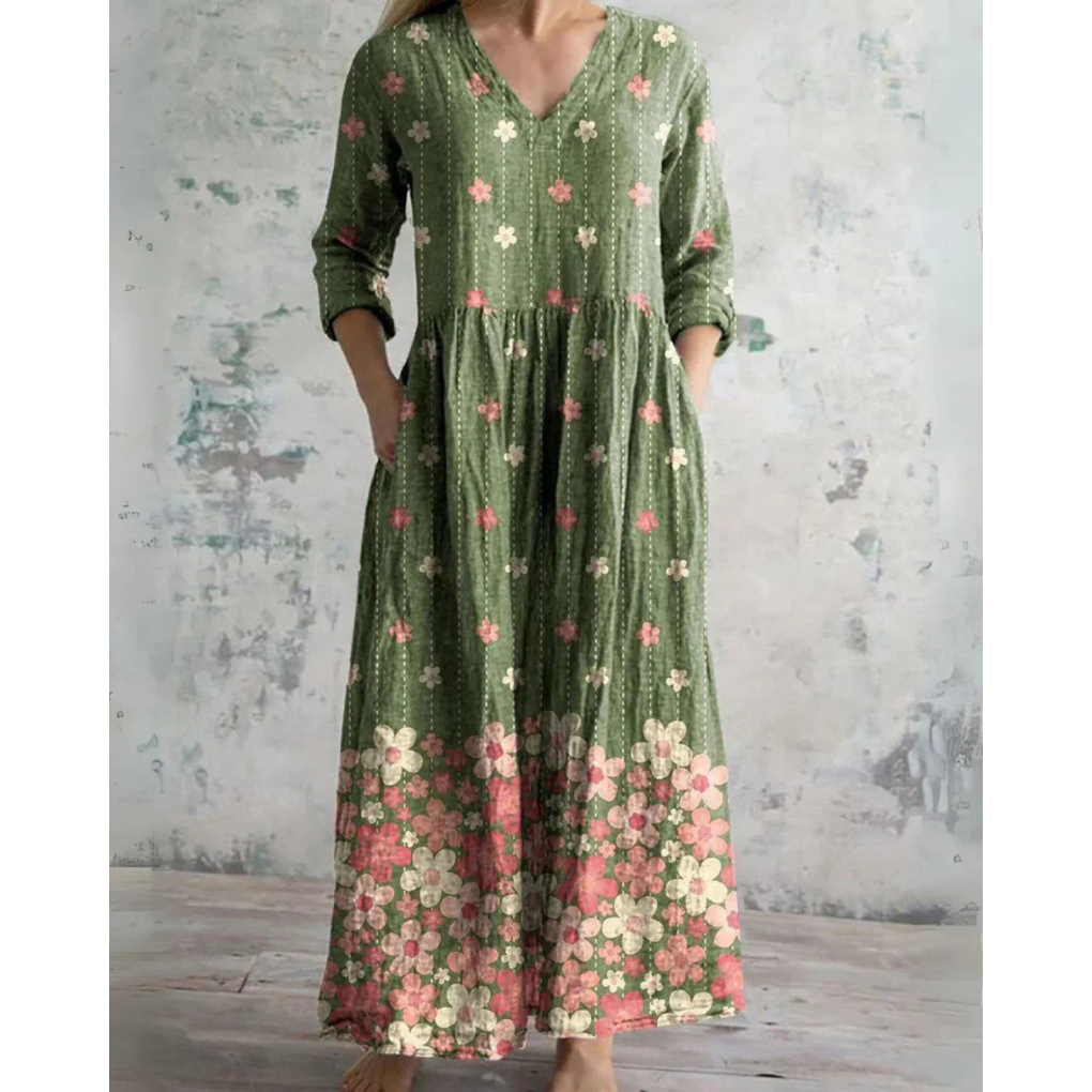 Brenda™ | Vintage Floral Maxi Dress