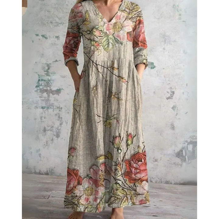 Brenda™ | Vintage Floral Maxi Dress