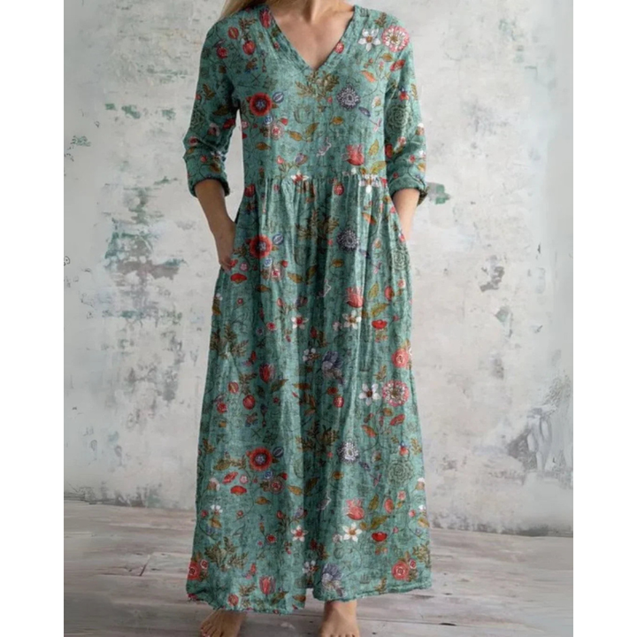 Brenda™ | Vintage Floral Maxi Dress