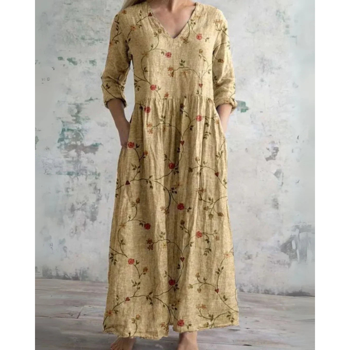 Brenda™ | Vintage Floral Maxi Dress