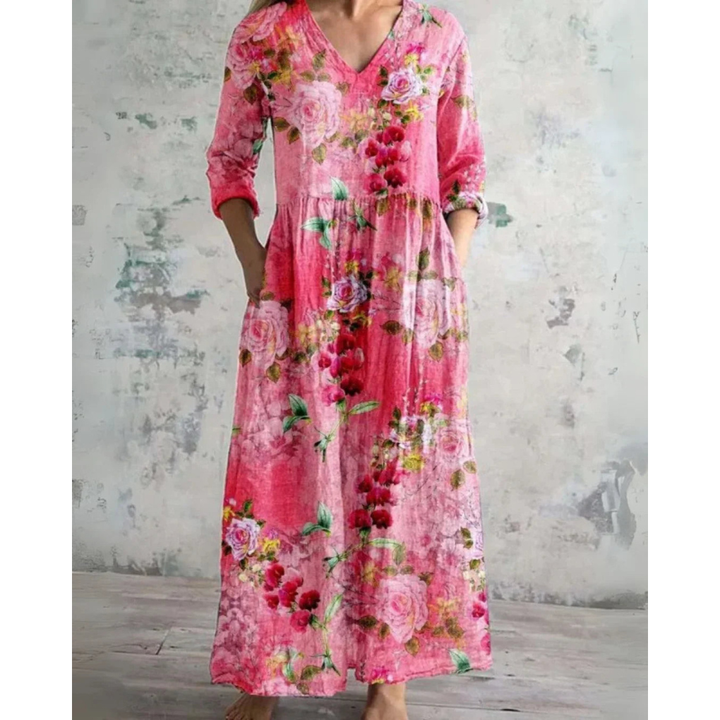 Brenda™ | Vintage Floral Maxi Dress