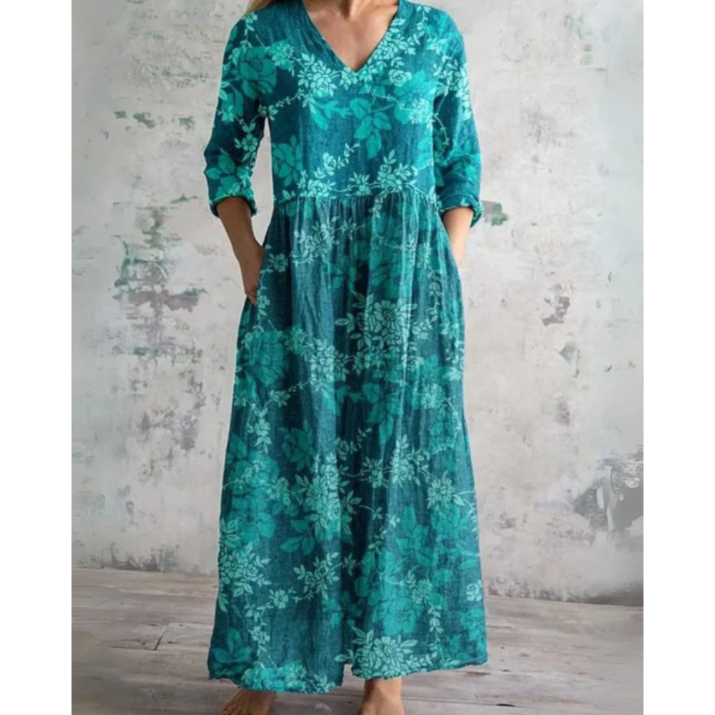 Brenda™ | Vintage Floral Maxi Dress