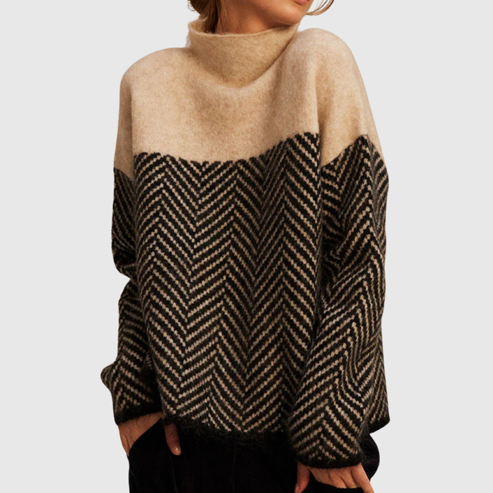 Peggy™ | Zigzag Funnel Neck Jumper