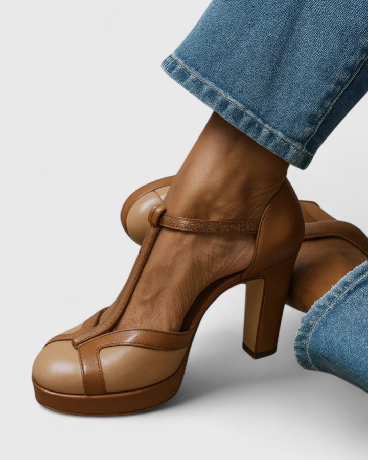 Joanne™ | Round-Toe T-Strap Heels