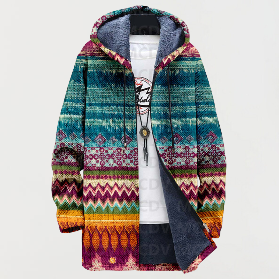 Estelle™ | Hooded Jacket in Folk Pattern