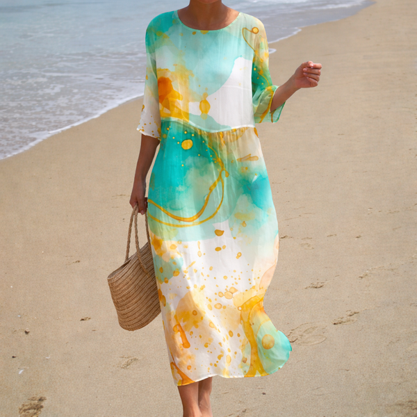 Madeline™ | Long Flowing Printed Dress