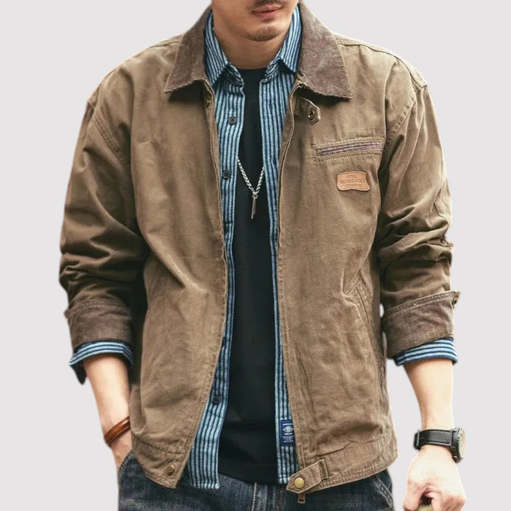 Michael Sydney men's vintage cargo jacket, front view