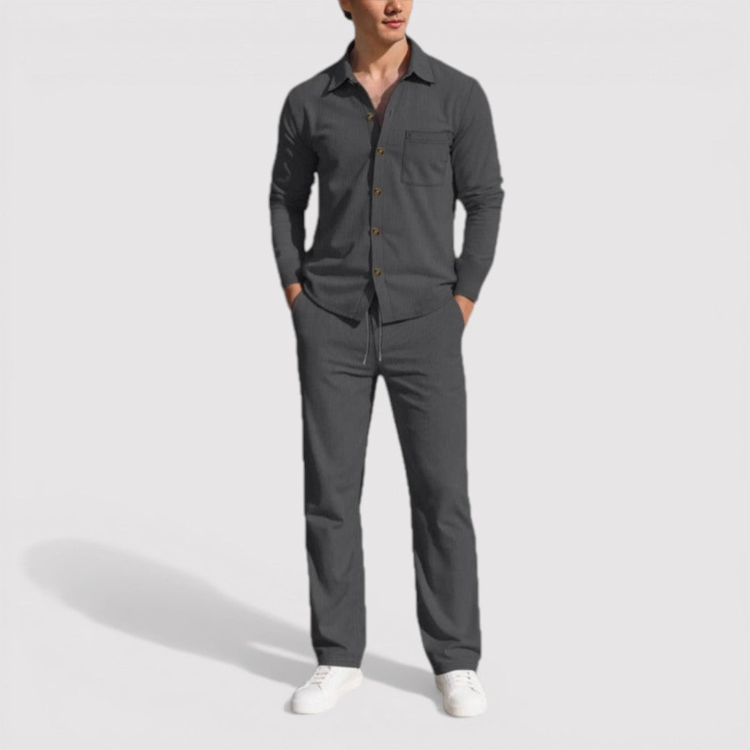 Michael Sydney men's shirt and pants set, front view