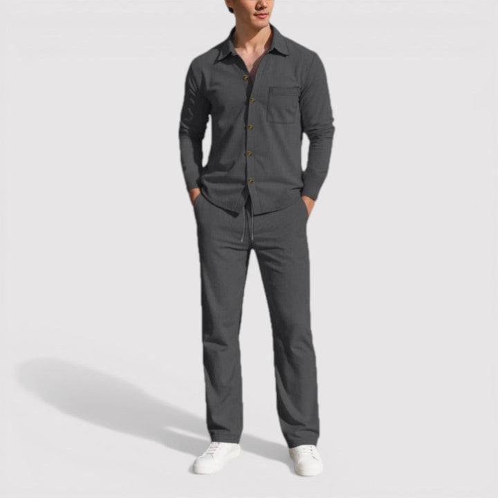 Michael Sydney men's shirt and pants set, front view