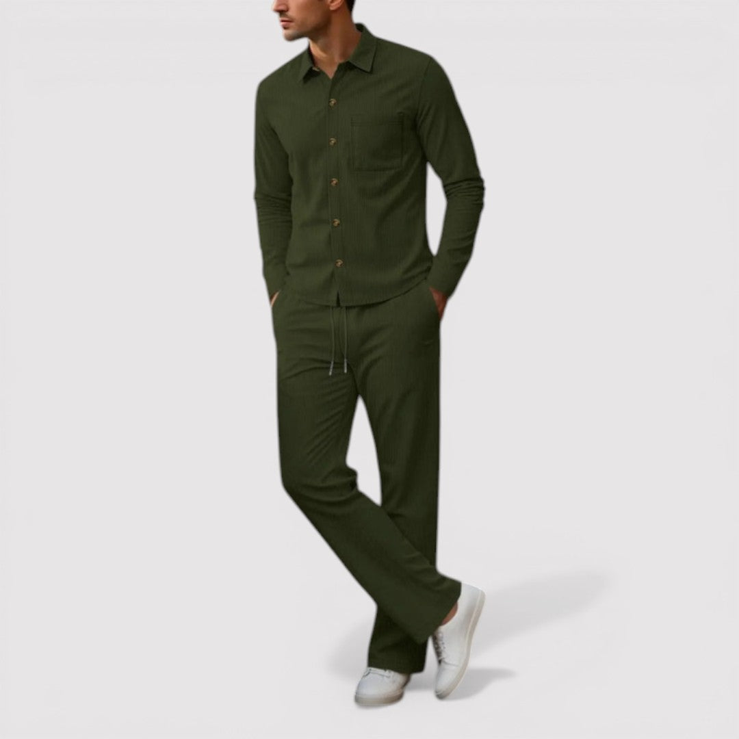 Michael Sydney men's shirt and pants set, front view