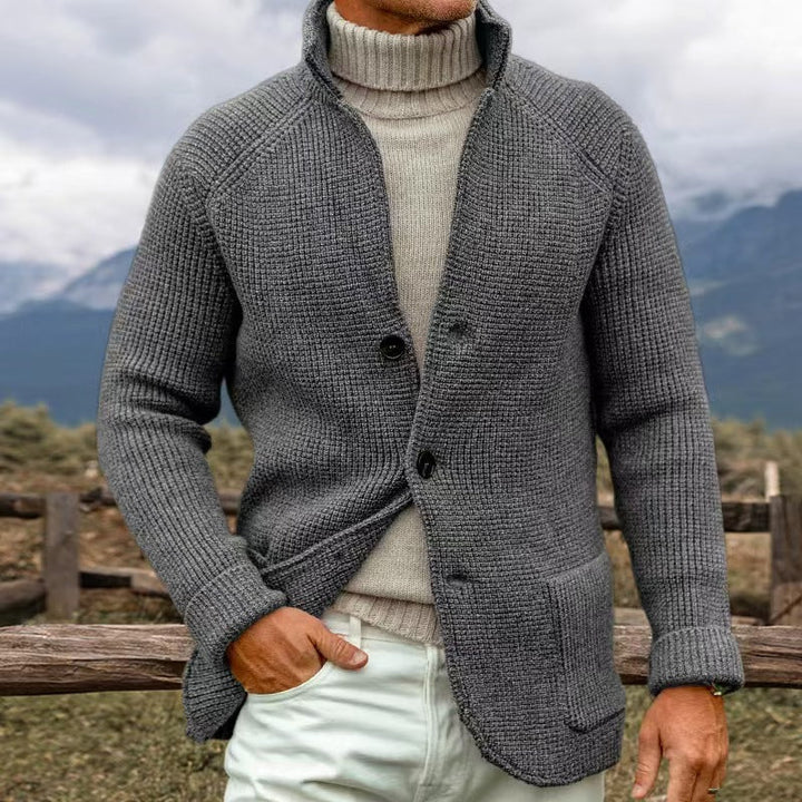 Michael Sydney men's Cardigan with pockets, front view