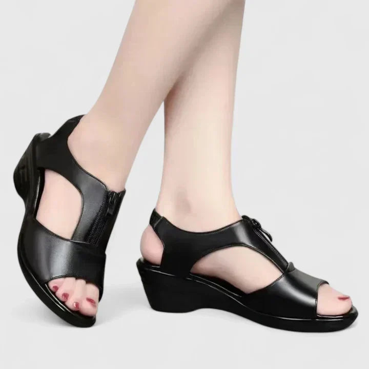 Ashley™ | Peep Toe Block Heel Sandals