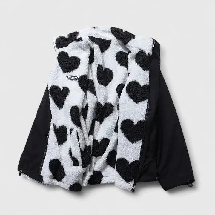 Nina™ | Heart Print Reversible Jacket