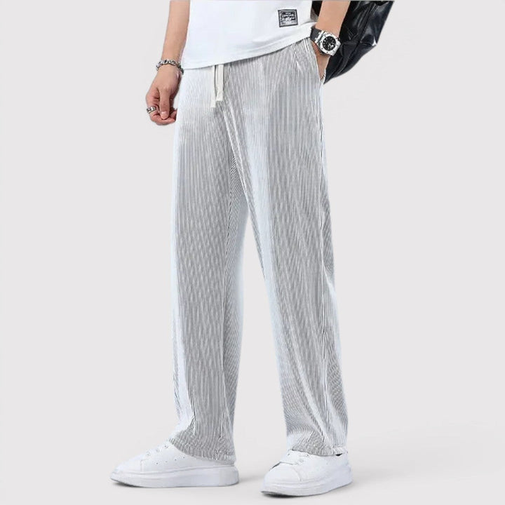 Michael Sydney men's striped pants, front view
